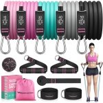 Weerstandsbanden 150 lbs voor Krachttraining - Set met Handgrepen en Enkelbanden voor Thuis Fitness