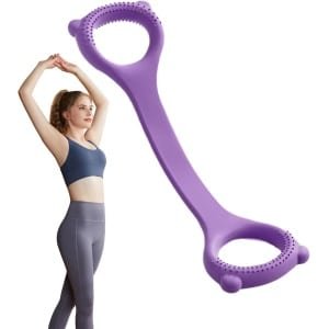 Weerstandsbanden - Elastische banden - Krachttraining - Siliconen massagedeeltjes - 185 x 154 x 53 cm - Paars