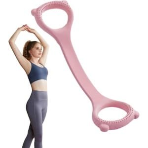 Weerstandsbanden Set - Elastische banden - Krachttraining - Met siliconen massage - 102 g - Roze