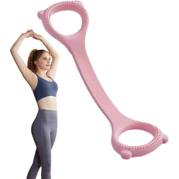 Weerstandsbanden Set - Elastische banden - Krachttraining - Met siliconen massage - 102 g - Roze