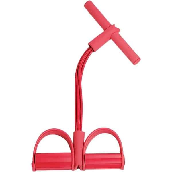 Weerstandsbanden Set - Fitness Banden - Thuis Krachttraining - 4 Tube Pedaal Trainer - 50 cm Lengte - Rood