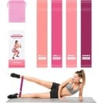 Weerstandsbanden Set - Fitness Banden - Thuis Krachttraining - 4 Verschillende Niveaus - 600x50mm - Rood
