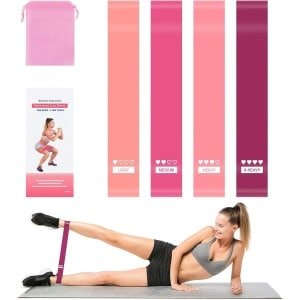 Weerstandsbanden Set - Fitness Banden - Thuis Krachttraining - 4 Verschillende Niveaus - 600x50mm - Rood