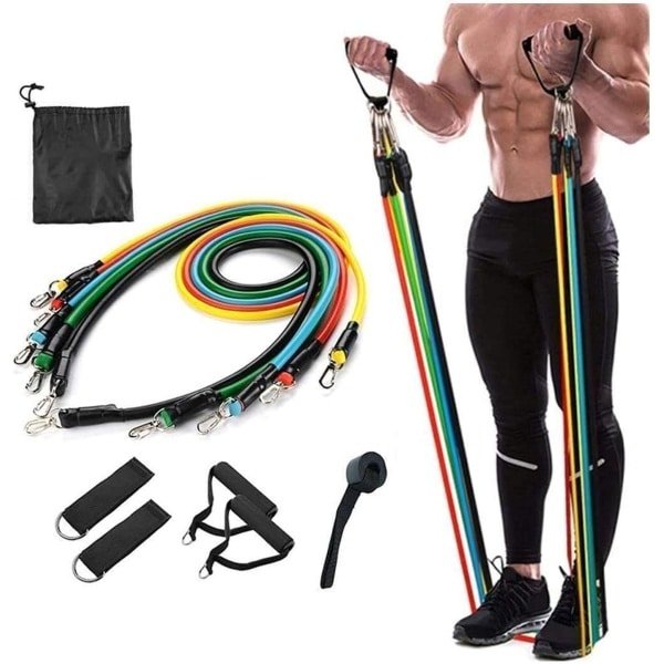 Weerstandsbanden Set - Fitness Elastieken - Thuis Krachttraining - Verstelbare Weerstand - Compact Formaat