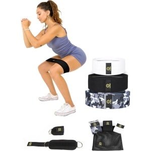 Weerstandsbanden Set - Fitnessbanden Elastiekbanden - Krachttraining Benen - Drie Weerstandsniveaus - 3 Stuks - Roze