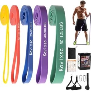 Weerstandsbanden Set - Trainingsbanden Fitness - Spiertraining Krachttraining - Anti-breuk TPE Materiaal - 5-120 Lbs - Veelkleurig