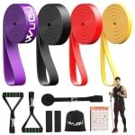 Weerstandsbanden Set met Deuranker en Handgrepen - 4 Niveaus voor Krachttraining, Yoga, Pilates en Fysiotherapie