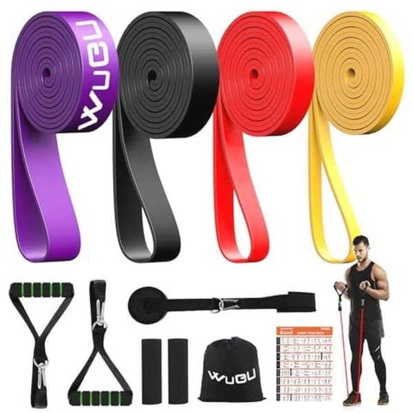 Weerstandsbanden Set met Deuranker en Handgrepen - 4 Niveaus voor Krachttraining, Yoga, Pilates en Fysiotherapie
