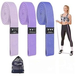 Weerstandsbanden Set van 3 - Lange Stofweerstandsbanden voor Krachttraining en Yoga