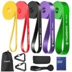 Weerstandsbanden Set voor Krachttraining en Yoga - 5 Pack Latex Fitness Band met Handgrepen en Deuranker