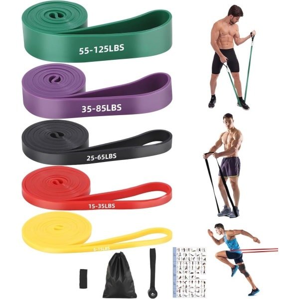 Weerstandsbanden met 5 Niveaus - Fitness, Yoga en Krachttraining Set