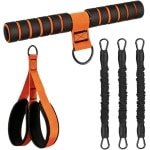 Weerstandsbanden met Handvatten - Sit Up Trainer Voetpedaal Band - Thuisfitness en Krachttraining - Verstelbare Intensiteit met 3 Buizen