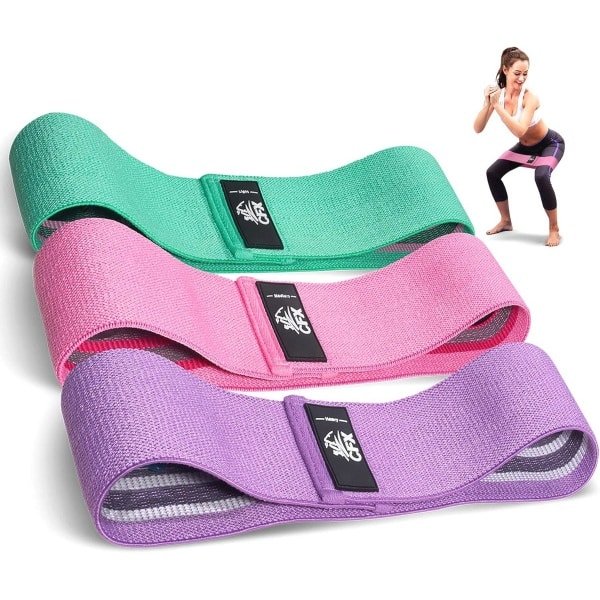 Weerstandsbanden set voor fitness en yoga - 3 treksterktes voor beentraining en krachttraining