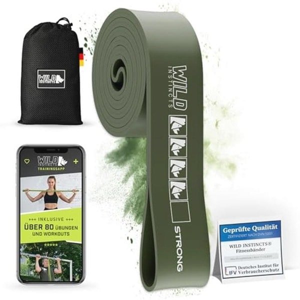 Weerstandsbanden set voor krachttraining en stretching - 5 niveaus weerstandsbanden met tas