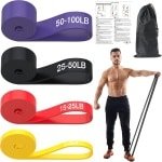 Weerstandsbanden voor Krachttraining en Fysiotherapie - 4 Stuks, Weerstand 5-100 kg