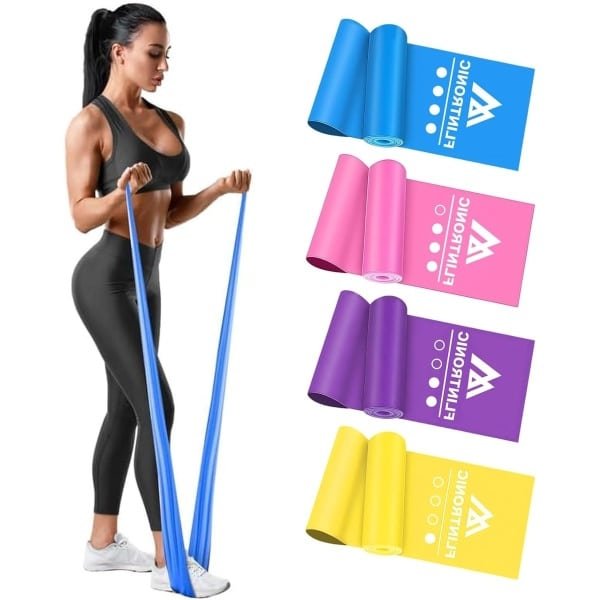 Weerstandsbanden voor Oefeningen - Set van 4, 2 Meter Lange Fitnessbanden voor Krachttraining en Revalidatie