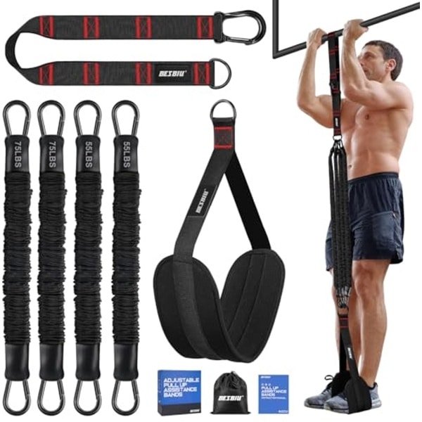 Weerstandsbanden voor Pull Ups - 250 LB Weerstand, Verstelbare Pull Up Hulpbanden voor Krachttraining