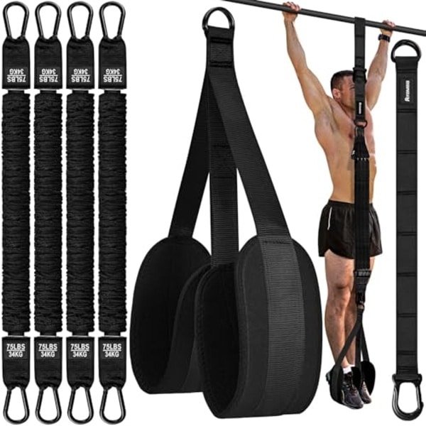 Weerstandsbanden voor Pull Ups, Verstelbare Heavy Duty Pull Up Assist Apparatuur voor Thuis, Fitness Oefening Krachttraining met 4 Bandensets