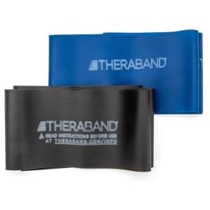 Weerstandsbandenset - 2 latex banden (blauw en zwart) voor krachttraining en revalidatie