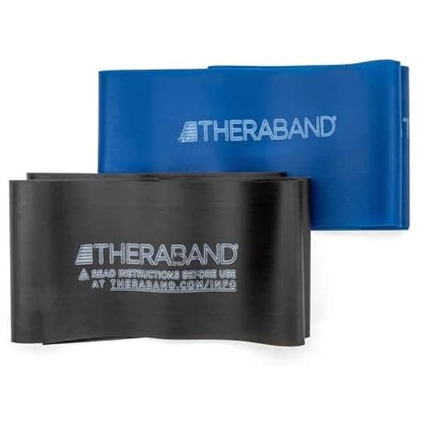 Weerstandsbandenset - 2 latex banden (blauw en zwart) voor krachttraining en revalidatie