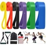 Weerstandsbandenset - 6-Niveaus Fitnessbanden Met Deuranker - Handgrepen Draagtas Beschermhoes En Trainingshandleiding - Weerstandsbanden Voor Yoga Krachttraining En Fitness Voor Mannen En Vrouwen