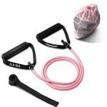 Weerstandsoefenband met Handgrepen voor Krachttraining en Fysiotherapie - Inclusief Deuranker en Opbergtas
