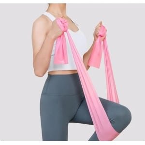 Without Lemon - Yoga Weerstandband - Resistance Band - Stretch & Krachttraining - Fitness, Yoga & Pilates - Home Workout - 150x15cm - Roze