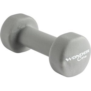 Wonder Core Dumbbell Neopreen Hexagon, Gewichten Halter - Grijs - 1x 2 KG - Workout Fitness Krachttraining accessoires