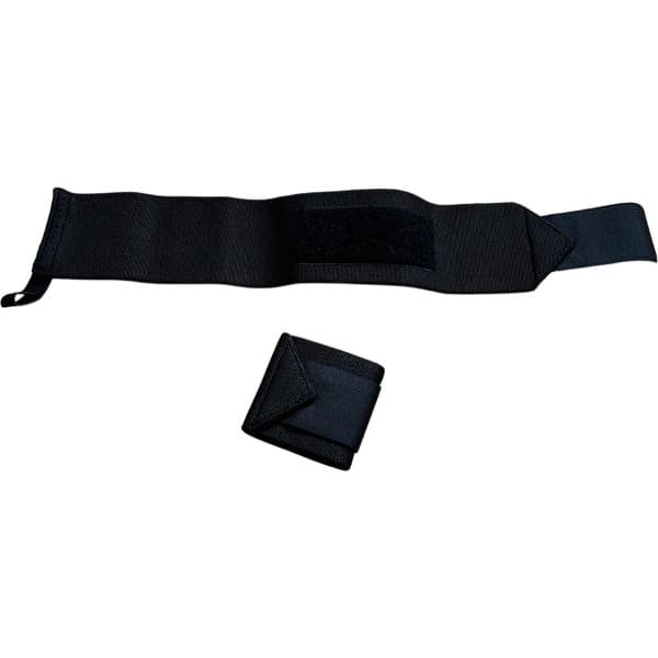 Wrist Straps Polsbeschermers voor Krachttraining - Zwart - Helpt de belasting op de polsen verminderen en ideaal voor oefeningen zoals bench presses en dips. Stevig materiaal met duimlus en klittenbandsluiting voor een goede pasvorm.