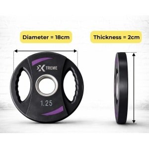 Xtreme Fitness 1.25 kg Halterschijven (set) met Handgrepen - Gewichtsschijven 2 stuks - Halter Gewichten - Fitness Schijven - Krachttraining - Home Gym - Barbell Plates - Gewichten