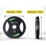 Xtreme Fitness 10 kg Halterschijven (set) met Handgrepen - Gewichtsschijven 2 stuks - Halter Gewichten - Fitness Schijven - Krachttraining - Home Gym - Barbell Plates - Gewichten