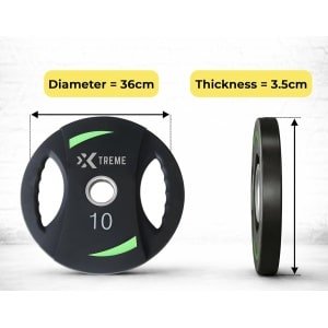Xtreme Fitness 10 kg Halterschijven (set) met Handgrepen - Gewichtsschijven 2 stuks - Halter Gewichten - Fitness Schijven - Krachttraining - Home Gym - Barbell Plates - Gewichten
