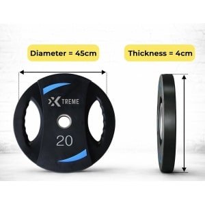 Xtreme Fitness 20 kg Halterschijven (set) met Handgrepen - Gewichtsschijven 2 stuks - Halter Gewichten - Fitness Schijven - Krachttraining - Home Gym - Barbell Plates - Gewichten