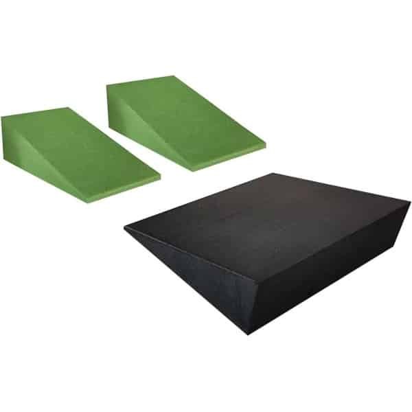 Yoga wigblok - Hellingsplank schuim - Krachttraining oefenen - Duurzaam EVA schuim - 9x6x3 cm - Groen zwart