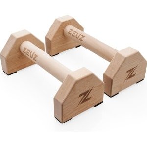 ZEUZ Houten Parallettes Klein voor Calisthenics, CrossFit, Turnen & Gymnastiek - Push Up Grips Bar & Opdruksteun Hout met Antislip - Fitness & Krachttraining - 10 CM Hoog