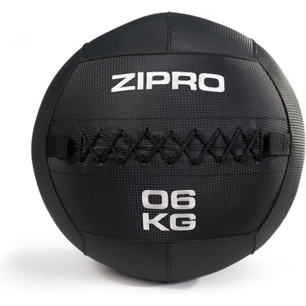 ZIPRO Medicijnbal 6kg - Medicine Ball - Fitness & Crossfit - Antislip Grip - Krachttraining - Zwart