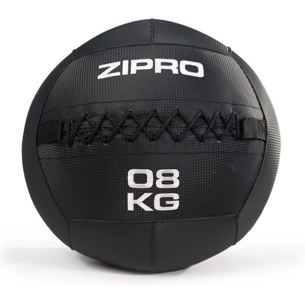 ZIPRO Medicijnbal 8kg - Medicine Ball - Fitness & Krachttraining - Antislip Grip - Waterdicht - Zwart
