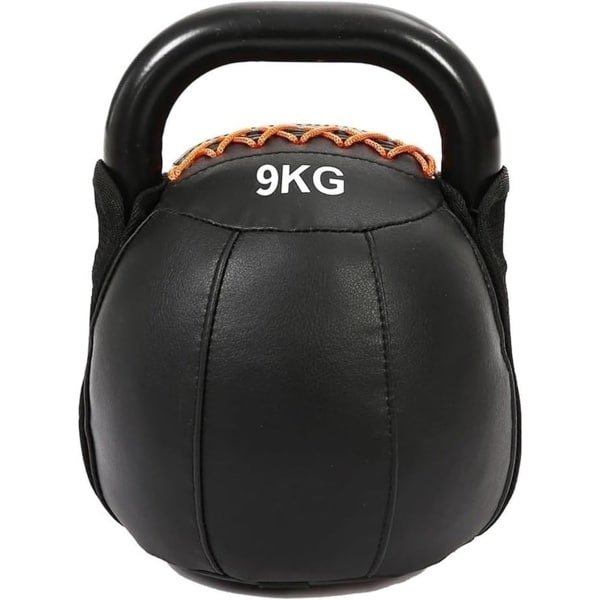Zachte Kettlebell - Fitness Gewicht - Krachttraining Thuis - Met Handvat - 9 kg - Zwart