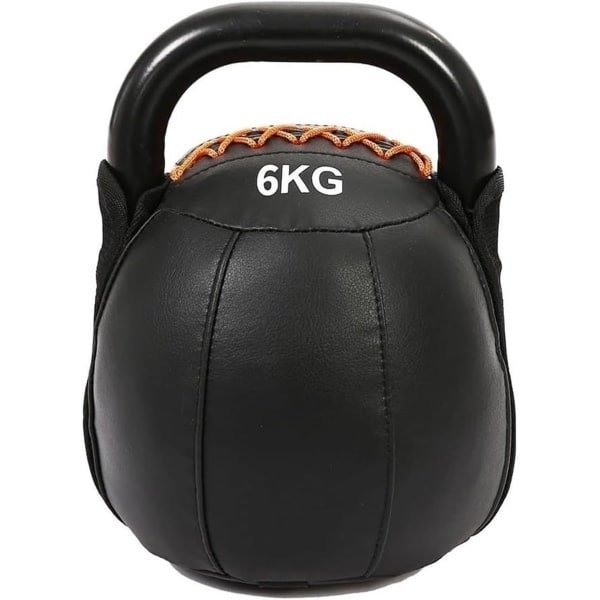 Zachte Kettlebell - Fitness Gewicht - Krachttraining Thuis - Schokbestendig PU-leer - 6 kg - One Color