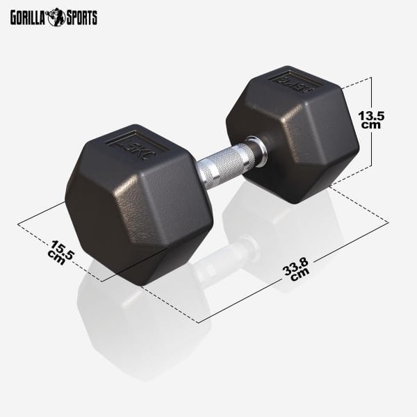 ZesZijdige Dumbbell Halter Gewichten 2 tot 50 kg Gietijzer Rubber Fitness Krachttraining