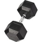 Zeshoekige Dumbbells - Halterset Rubber - Krachttraining Thuis - Antislip Greep - 7.5 kg - Zwart