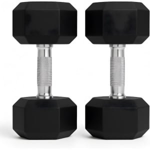 Zeshoekige Halter Set - Krachttraining Gewichten - Thuis Fitness - Rubberen Coating Anti-Rol - 1kg tot 60kg - Zwart