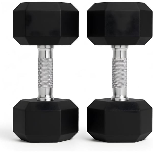 Zeshoekige Halter Set - Krachttraining Gewichten - Thuis Fitness - Rubberen Coating Anti-Rol - 1kg tot 60kg - Zwart