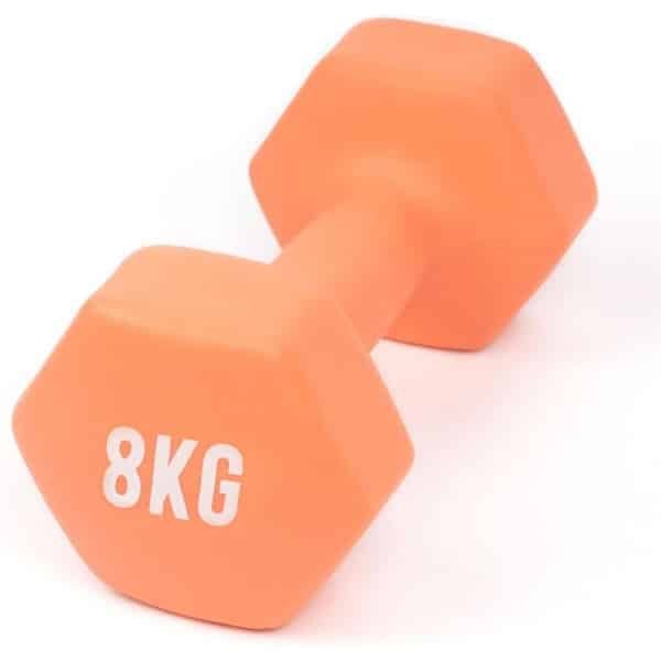 Zeshoekige Halters van Neopreen en Gietijzer voor Krachttraining | 8 kg