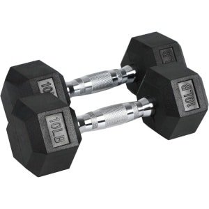 Zeshoekige halter - Oefengewicht gietijzer - Krachttraining thuis - Gestructureerde greep - 45 kg
