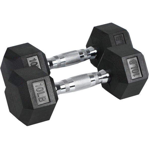 Zeshoekige halter - Oefengewicht gietijzer - Krachttraining thuis - Gestructureerde greep - 45 kg