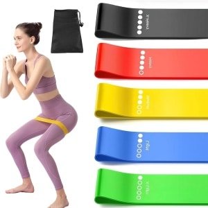 Zeynomax - Weerstandsbanden 5-delige set voor yoga pilates en krachttraining - Inclusief kleurgecodeerde sterkteniveaus - Premium rubberen fitnessapparatuur voor dames en heren