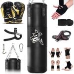 Zware Bokszak Set 120 cm Inclusief Bokshandschoenen voor Kickboksen en Krachttraining
