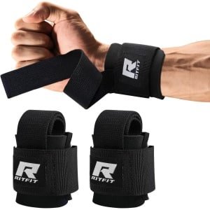 Zware Gewichthefbanden met Polssteun voor Fitness, Powerlifting en Crossfit (Zwart)