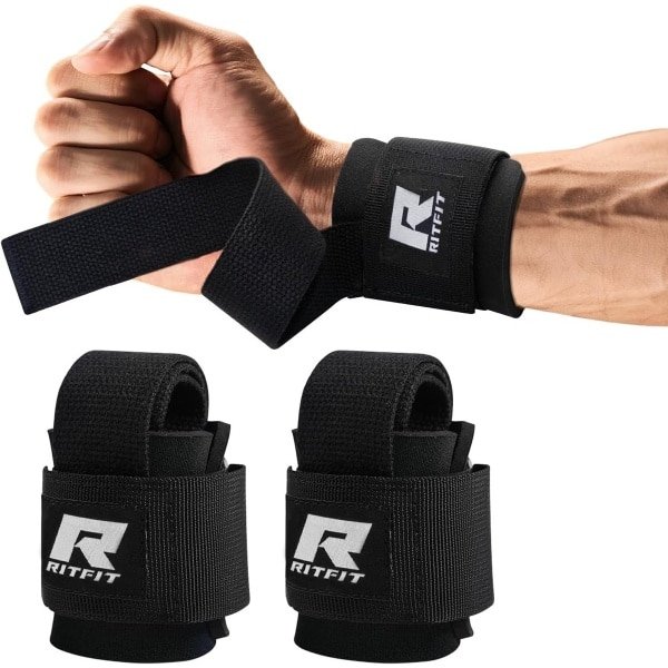 Zware Gewichthefbanden met Polssteun voor Fitness, Powerlifting en Crossfit (Zwart)